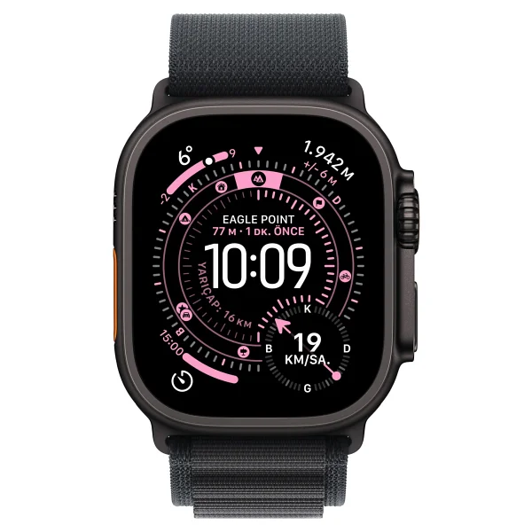 Apple Watch Ultra 3 GPS + Cellular 49mm Siyah Titanyum Kasa Ve Siyah Alpine Loop Kordon Akıllı Saat - Görsel 2