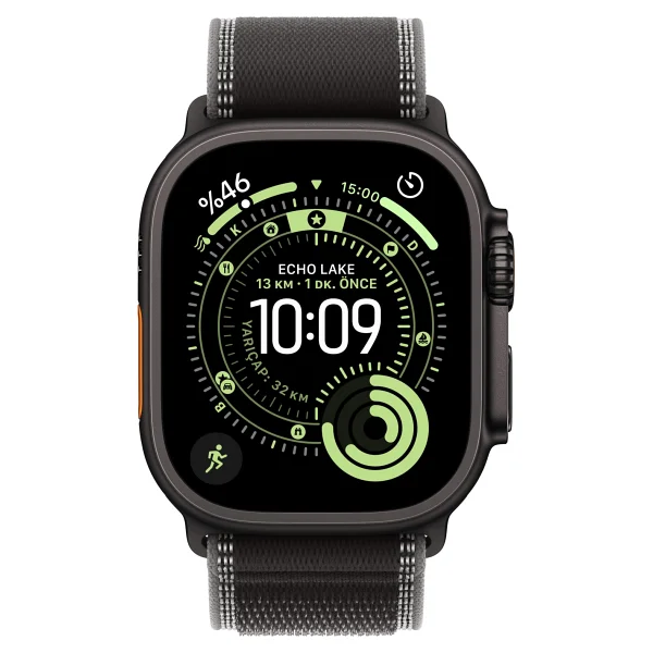 Apple Watch Ultra 3 GPS + Cellular 49mm Siyah Titanyum Kasa Ve Siyah Kömür Trail Loop Kordon Akıllı Saat - Görsel 2