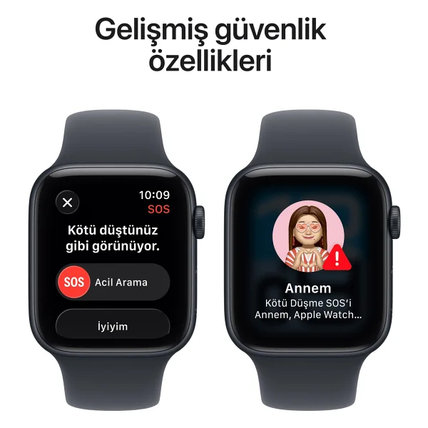 Apple Watch Se 3 GPS 44mm Gece Yarısı Alüminyum Kasa Ve Gece Yarısı Spor Kordon Akıllı Saat - Görsel 9