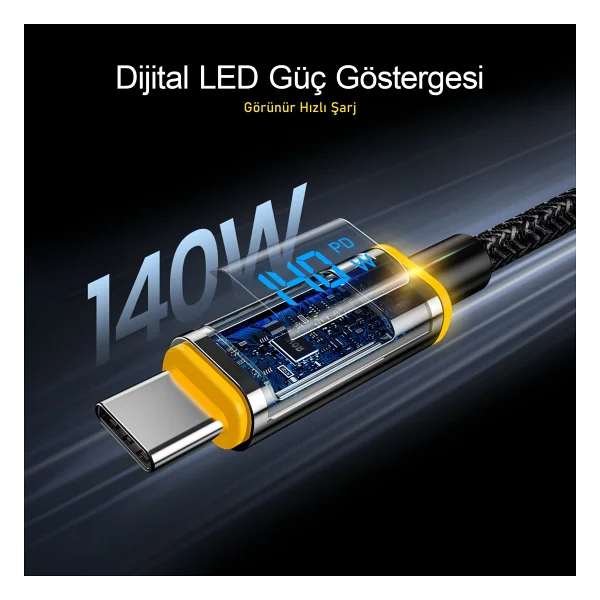 Aohi Superauto 65 W Type-C LED Kablolu Hızlı Araç Şarj Aleti - Görsel 7