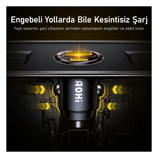 Aohi Superauto 65 W Type-C LED Kablolu Hızlı Araç Şarj Aleti - Görsel 8