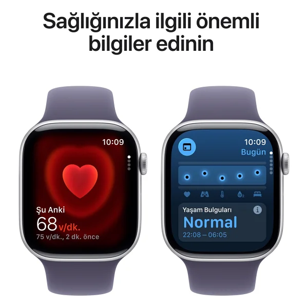Apple Watch Series 11 GPS 46mm Gümüş Rengi Alüminyum Kasa Ve Sis Moru Spor Kordon Akıllı Saat - Görsel 5