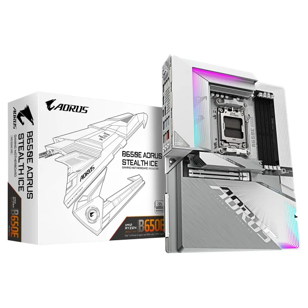 Gigabyte B650e Aorus Stealth Ice AMD Am5 DDR5 Atx Anakart - Görsel 4