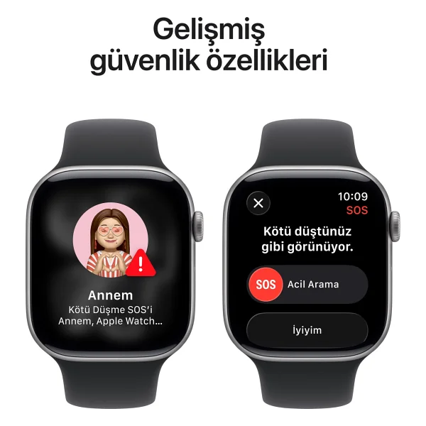 Apple Watch Series 11 GPS 42mm Uzay Grisi Alüminyum Kasa Ve Siyah Spor Kordon Akıllı Saat - Görsel 7