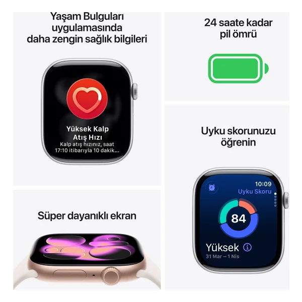 Apple Watch Series 11 GPS + Cellular 46mm Alüminyum Kasa Ve Spor Kordon Akıllı Saat - Görsel 3