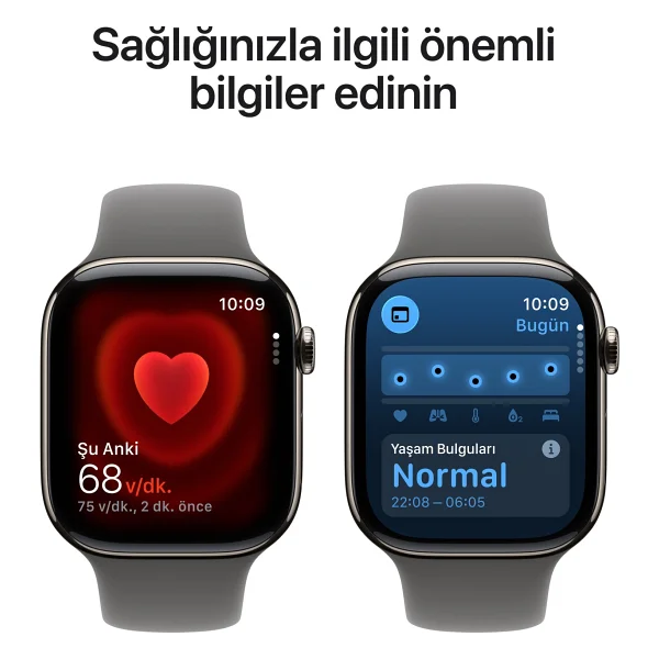 Apple Watch Series 11 GPS + Cellular 46mm Natürel Titanyum Kasa Ve Taş Grisi Spor Kordon Akıllı Saat - Görsel 7