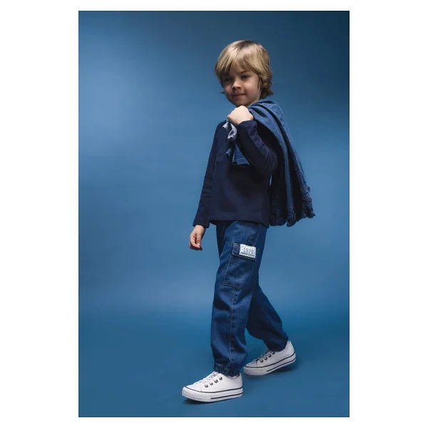 Defacto Erkek Bebek Esnek Bantlı Paça Jean Pantolon D7769a525sp - 18 - 24 Ay - Mavi-Nm28 - Görsel 6