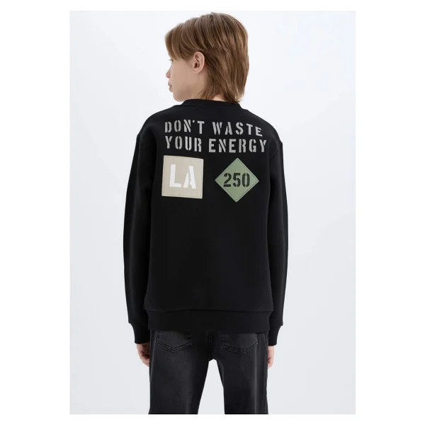 Defacto Erkek Çocuk Bisiklet Yaka Sırt Baskılı Sweatshirt D3035a824wn - Görsel 7