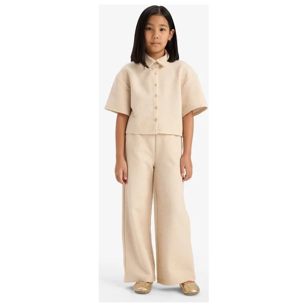 Defacto Kız Çocuk Relax Fit Polo Yaka Basic Düz Selanik Kumaş Kısa Kollu Gömlek E1102a825sm - Bej-Bg286 - 5 - 6 Yaş - Görsel 7