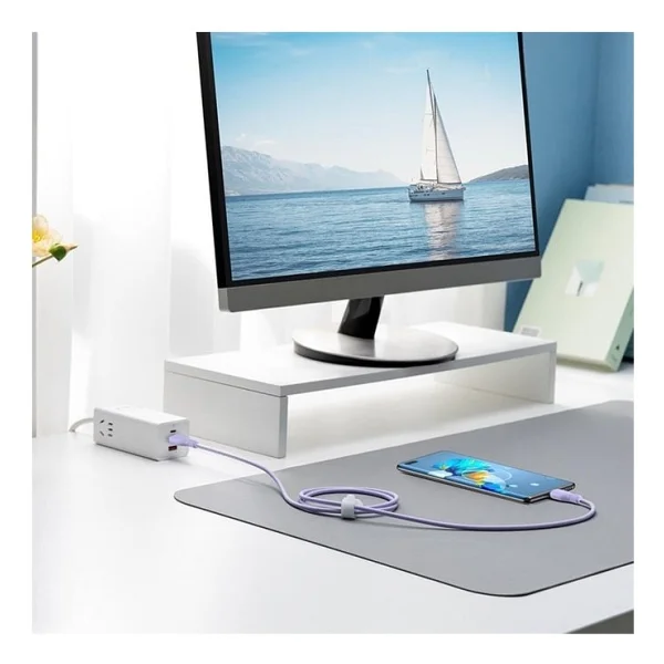 Baseus Pudding 1.2 M Mor Type-C To Type-C Hızlı Şarj Kablosu - Görsel 7