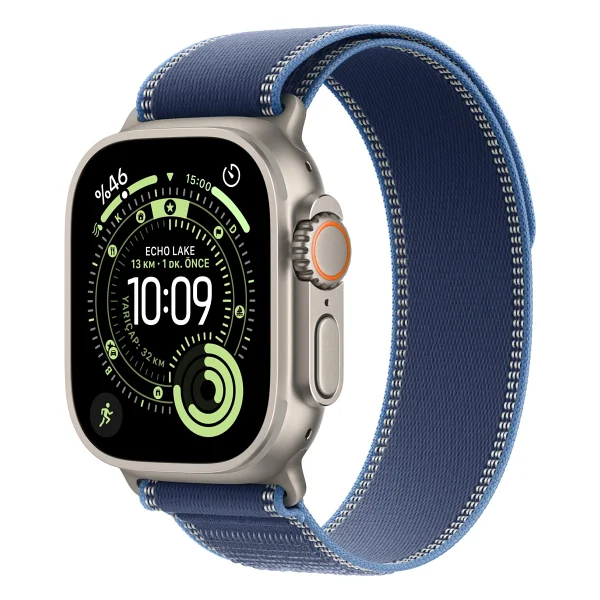 Apple Watch Ultra 3 GPS + Cellular 49mm Siyah Titanyum Kasa Ve Siyah Kömür Trail Loop Kordon Akıllı Saat - Görsel 8