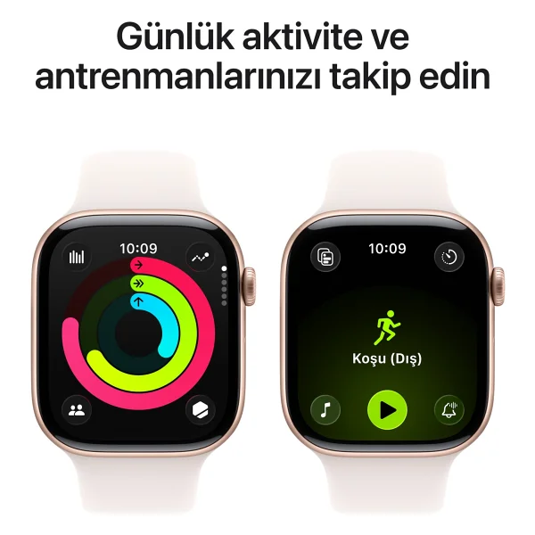 Apple Watch Series 11 GPS 46mm Roze Altın Rengi Alüminyum Kasa Ve Bulut Pembesi Spor Kordon Akıllı Saat - Görsel 4