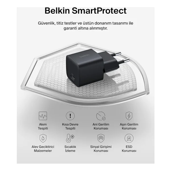 Belkin WCA012 25 W Type-C Hızlı Şarj Adaptörü - Görsel 5