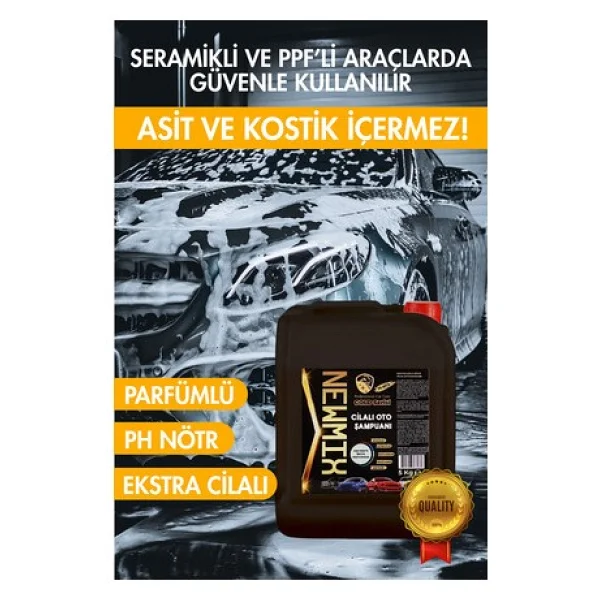 Newmix Gold Serisi Cilalı 5 lt Oto Şampuan - Görsel 4