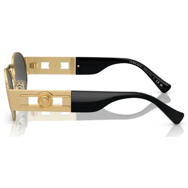 Versace Medusa Deco Oval Ve2264 100287 Black/Gold-Dark Grey Güneş Gözlüğü - Görsel 3
