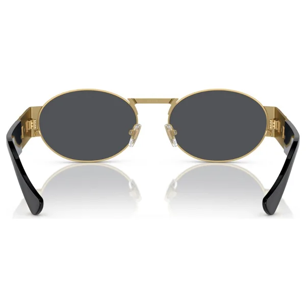 Versace Medusa Deco Oval Ve2264 100287 Black/Gold-Dark Grey Güneş Gözlüğü - Görsel 4