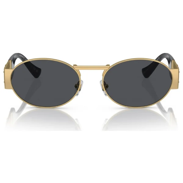 Versace Medusa Deco Oval Ve2264 100287 Black/Gold-Dark Grey Güneş Gözlüğü - Görsel 5
