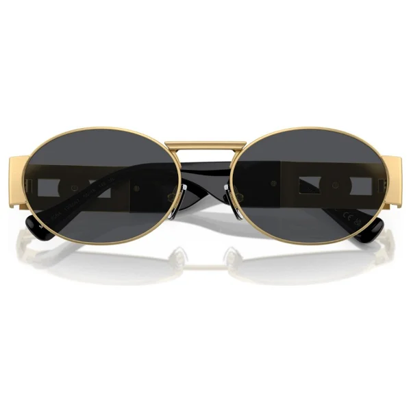 Versace Medusa Deco Oval Ve2264 100287 Black/Gold-Dark Grey Güneş Gözlüğü - Görsel 6