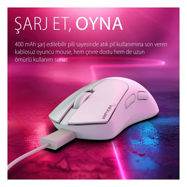 Inca Empousa Img-329mx RGB Şarjlı Kablolu/Kablosuz Lazer Oyuncu Mouse - Görsel 6