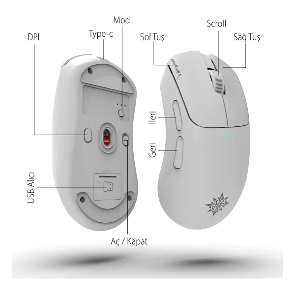 Inca Empousa Img-329mx RGB Şarjlı Kablolu/Kablosuz Lazer Oyuncu Mouse - Görsel 8