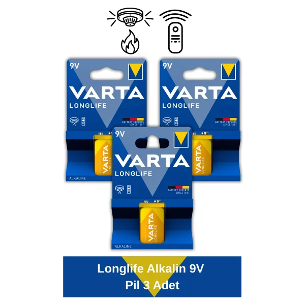 Longlife Alkalin 9v Pil 3'lü Paket - Görsel 2