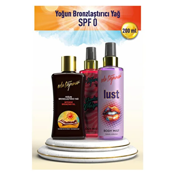 Eda Taşpınar Edo Tasarımcı Yoğun Bronzlaştırıcı Yağ Spf 0 200 Ml Işıltılı Etki İle Derin Bronzlaşma - Görsel 8