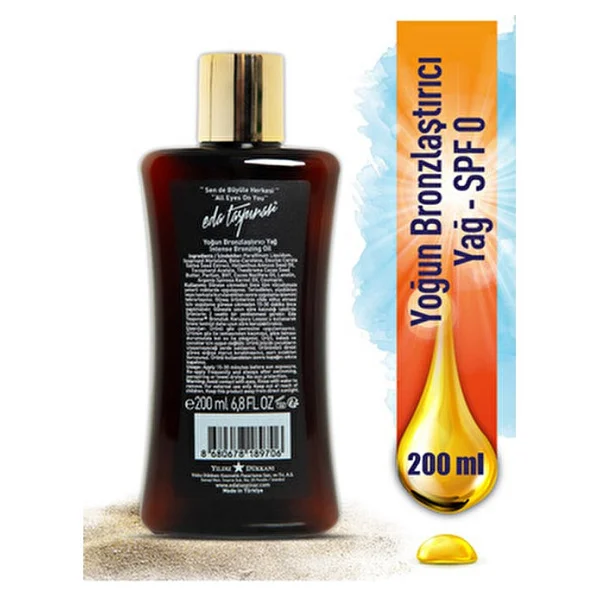 Eda Taşpınar Edo Tasarımcı Yoğun Bronzlaştırıcı Yağ Spf 0 200 Ml Işıltılı Etki İle Derin Bronzlaşma - Görsel 4