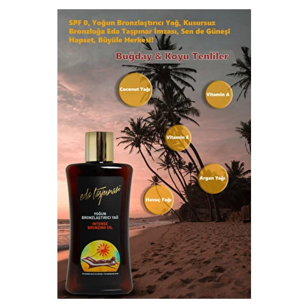 Eda Taşpınar Edo Tasarımcı Yoğun Bronzlaştırıcı Yağ Spf 0 200 Ml Işıltılı Etki İle Derin Bronzlaşma - Görsel 5