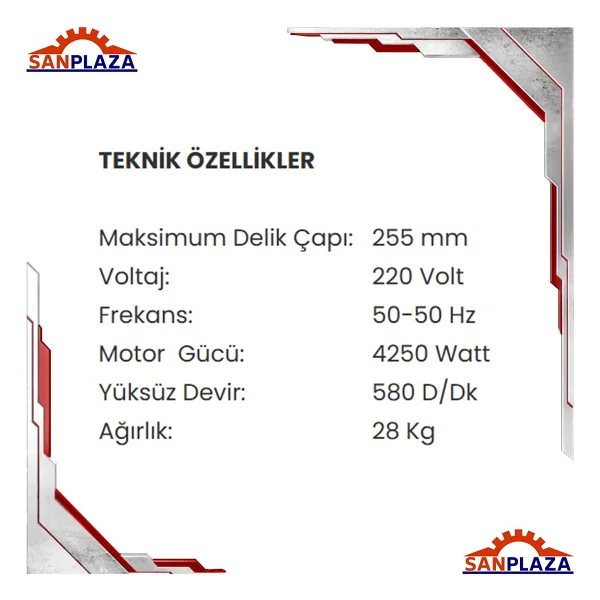 Shun Ob-255e 4250 W 255 Mm Açılı Karot Makinesi - Görsel 2