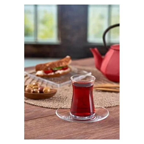 Paşabahçe 12 Parça Heybeli Çay Seti 6 Çay Bardağı Ve 6 Tabağı - Görsel 3