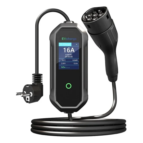 Evcharge Elektrikli Araç Taşınabilir Şarj Cihazı 3.5 Kw Tak- Çalıştır / 16a / Tip-2 / 2x16a Ev Tipi Fiş / 220v Ac / 5metre / Taşıma Çantalı - 3,5 Kw - Görsel 2