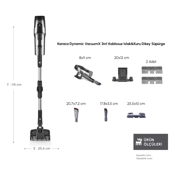 Karaca Dynamic Vacuumx 3in1 Şarjlı Dikey Süpürge - Görsel 3