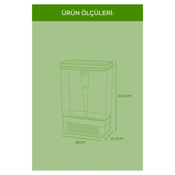 Vienev Süzgeçli Yeşillik Saklama Kabı 2,9 Litre - Görsel 5