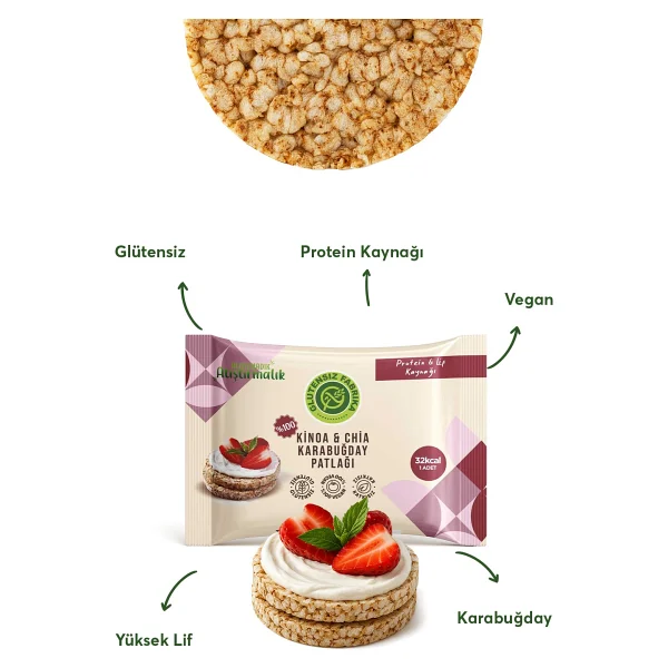 Glutensiz Fabrika Karabuğday Patlağı Karma (10 Paket) (Glütensiz & Vegan) - 24 Gr - Görsel 4