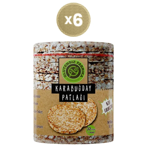 Glutensiz Fabrika Karabuğday Patlağı Sade 88 G X 6 Paket (Glütensiz & Vegan) - 528 Gr - Görsel 2