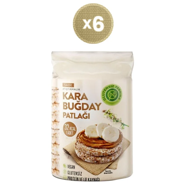 Glutensiz Fabrika Karabuğday Patlağı Sade 100 G X 6 Paket (Glütensiz & Vegan) - 600 Gr - Görsel 6