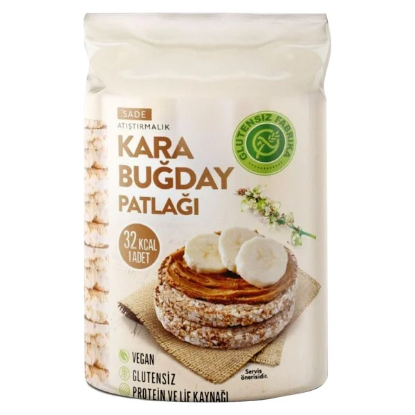 Glutensiz Fabrika Karabuğday Patlağı Sade 100 G X 6 Paket (Glütensiz & Vegan) - 600 Gr - Görsel 2