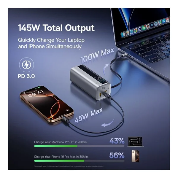 Baseus Energeek Gr11 Titanyum 20000 mAh Hızlı Şarj Powerbank - Görsel 4