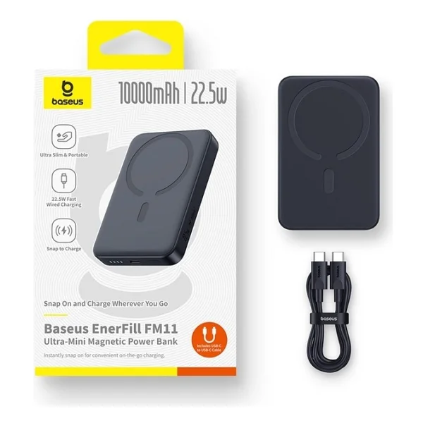 Baseus Enerfill Fm11 Siyah 10000 mAh Hızlı Şarj Magsafe Powerbank - Görsel 9