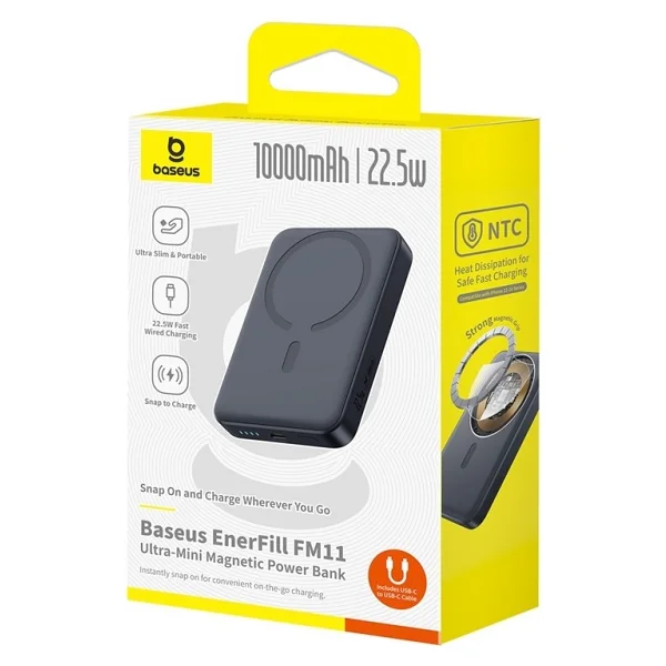 Baseus Enerfill Fm11 Siyah 10000 mAh Hızlı Şarj Magsafe Powerbank - Görsel 7