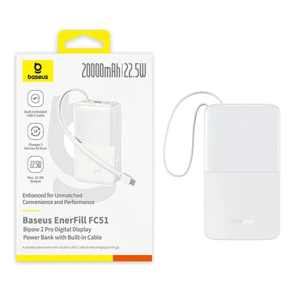 Baseus Enerfill Fc51 Bipow2 Pro 20000 mAh Hızlı Şarj Powerbank - Görsel 3