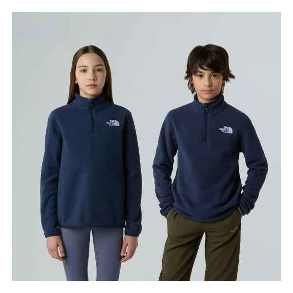 The North Face Glacier Nf0a8cvg8k21 Yarım Fermuarlı Lacivert Çocuk Polar Sweatshirt - Görsel 4