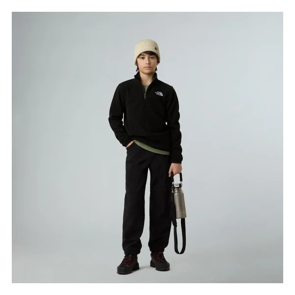 The North Face Glacier Nf0a8cvgjk31 Yarım Fermuarlı Siyah Çocuk Polar Sweatshirt - Görsel 4