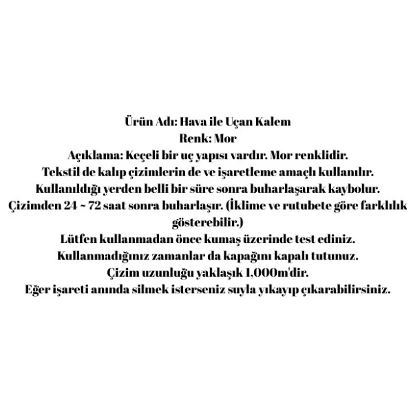 Uçan Kalem Tekstil Işaretleme Kalemi - Hava İle Uçan - Görsel 2