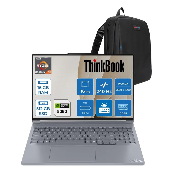 Lenovo Thinkbook 16p G6 Adr 21u00013tx Ryzen 9 8940hx 64 GB 4 TB SSD Rtx5060 16" Wqxga Notebook - Görsel 7