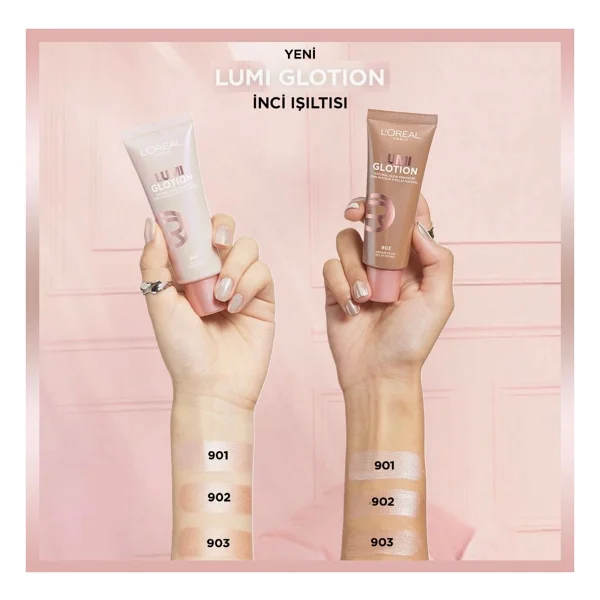 L'oreal Paris Glotion All In One Doğal Işıltı Veren 901 Fair Glow Likit Highlighter - Görsel 4