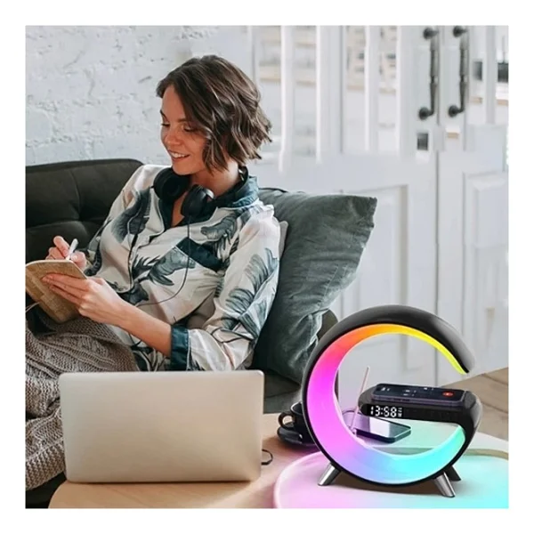 Ally 15w Kablosuz Şarj Standlı Bluetooth Hoparlör RGB Gece Lambası-(5775) - Seçenek Mevcut Değil - Görsel 3
