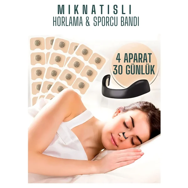 Transformacion Mıknatıslı Horlama Önleyici Burun Bandı Seti - Manyetik Sporcu Nefes Açıcı Aparat 4 Farklı Boyut 30 Günlük Uyku Ve Performans Destek Kiti (60 Adet Yapışkan Bant) 722149 - 30 Gunluk - Görsel 10