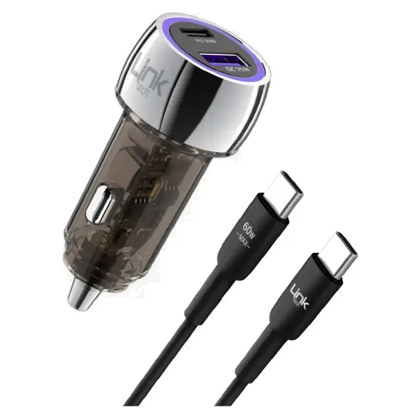 Linktech C437 55 W Type-C Kablolu Hızlı Araç Şarj Aleti - Görsel 2