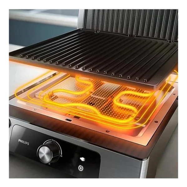 Philips 5000 Serisi 2200 W Izgara Ve Tost Makinesi,Çıkarılabilir Plakalar, Izgara Için Tam Açılır - Görsel 4